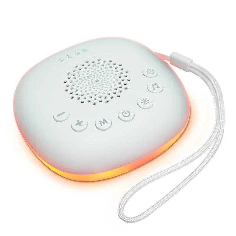 Rechargeable White Noise Machine with LED Breathing Light, 20 Sounds, 30/60/90-Minute Timer and 800mAh Battery for Bedside and Travel