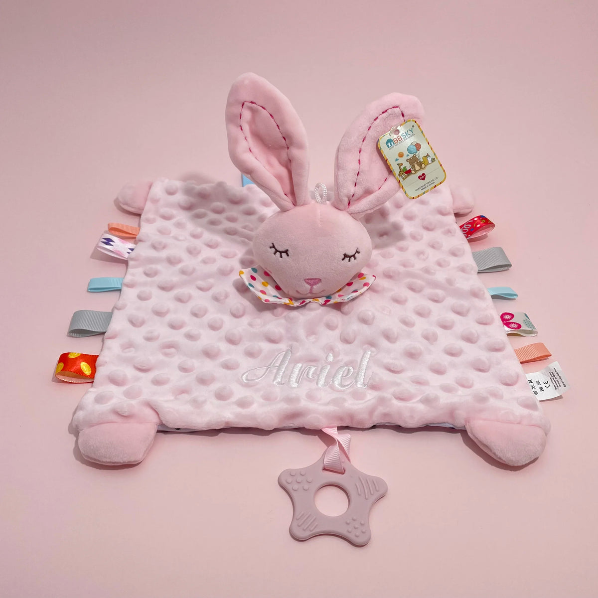 Embroidered Name Baby Blanket and Animal Comforter Options, Personalized Minky Bubble-Texture Keepsake with Single-Item and Two-Piece Gift Choices