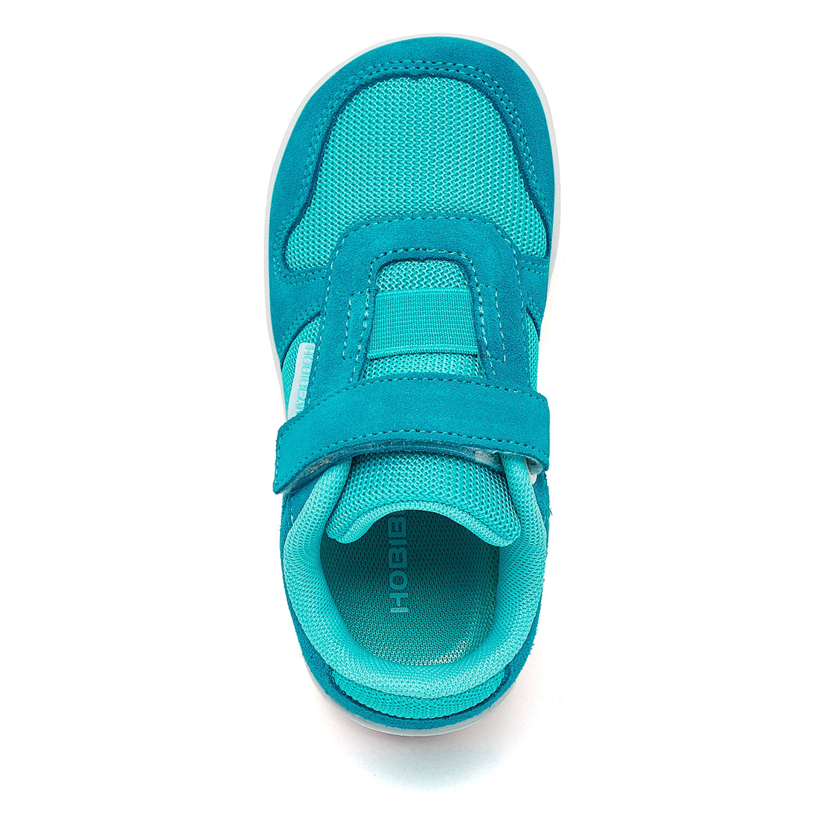 Kids Zero-Drop Barefoot Sneakers by HOBIBEAR with Wide Toe Box, Hook-and-Loop Strap, Mesh Upper and Artificial Leather Toe for Lightweight Everyday Wear