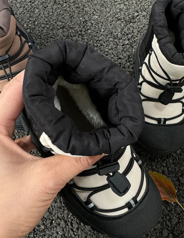 Kids Snow Boots with Toggle Laces, Warm Fur Lining and Rubber Soles for Boys and Girls, Winter Outdoor Shoes in EU Sizes 26-37