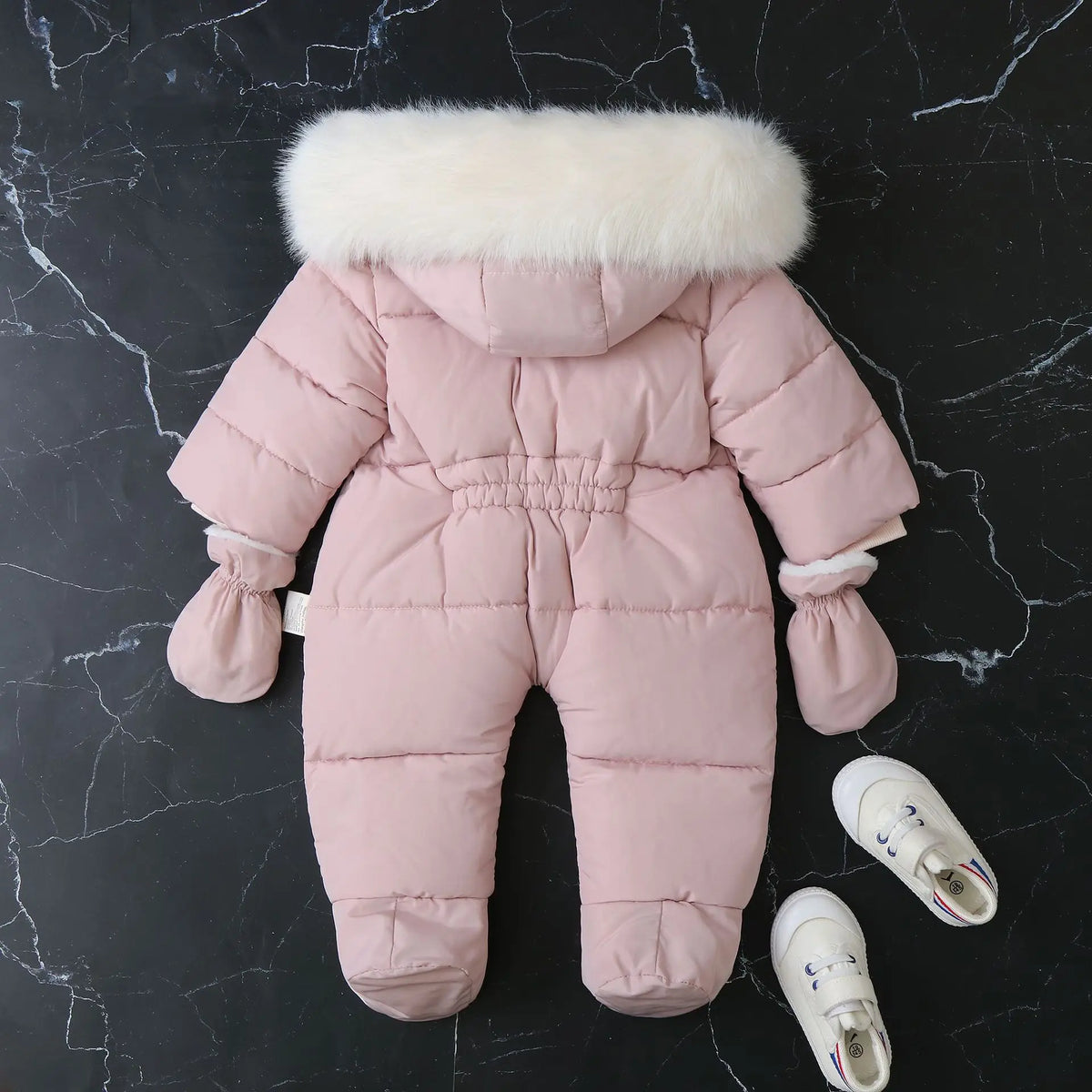 Infant Winter Snowsuit with Hood, Double Front Zippers and Quilted Design, Fleece-Lined Baby One-Piece for Boys and Girls, 3-24 Months