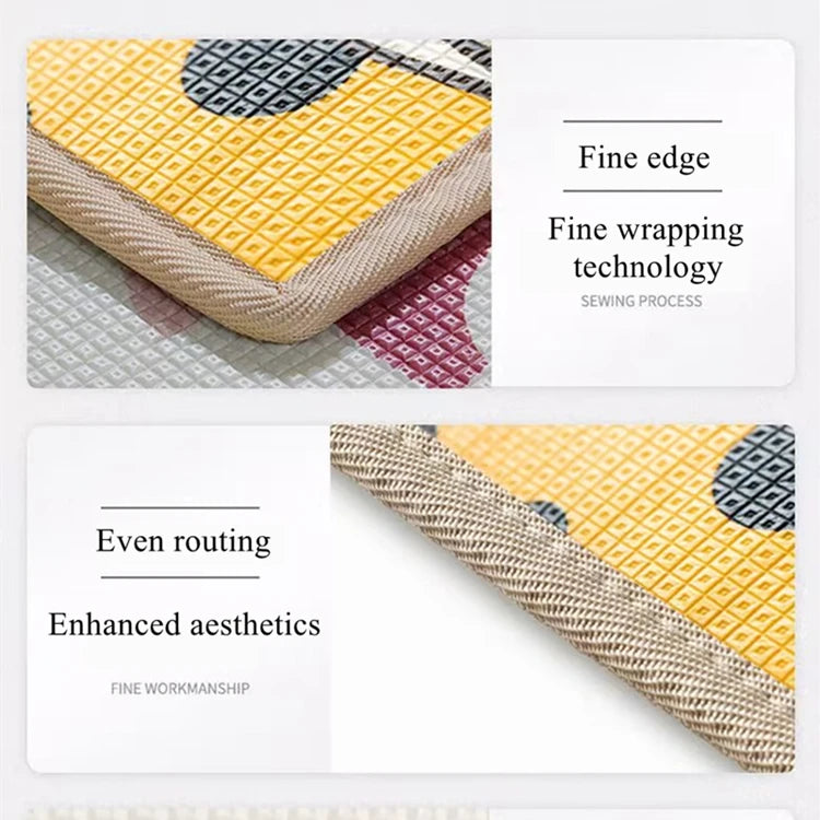 Double-Sided Baby Floor Mat with Animal and Scene Prints, Foldable Foam Crawling Rug in Five Size and Thickness Options for Supervised Play