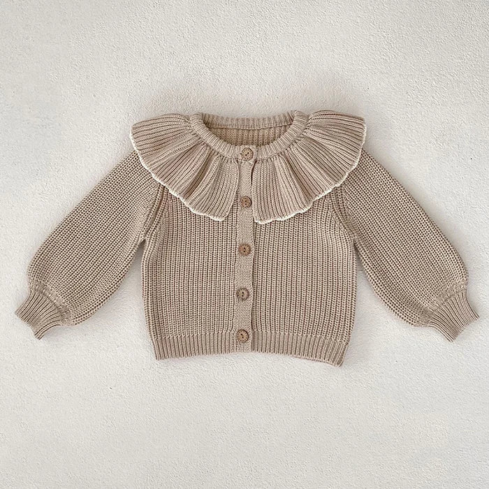 Baby Girl Knit Cardigan Sweaters with Long Sleeves, Korean-Style Infant and Toddler Layering Coats in Multiple Designs, Sizes 3M to 3T