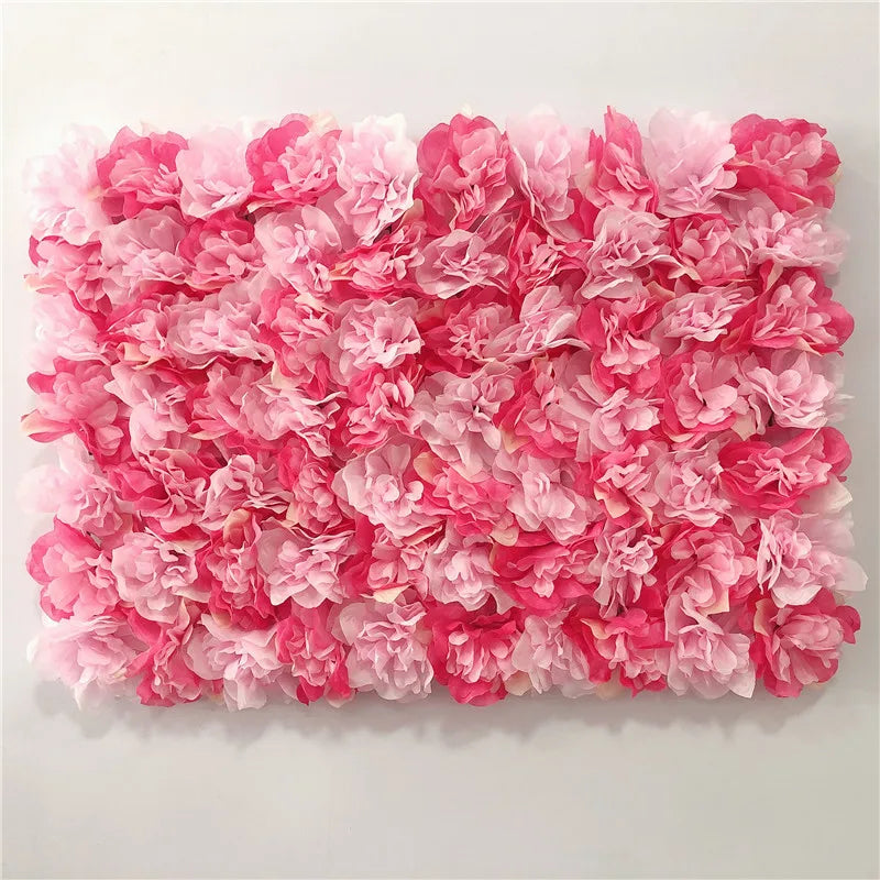 Artificial Flower Wall Panels with Fabric Roses, 40 x 60 cm Reusable Floral Backdrop for Baby Showers, Weddings, Birthdays & Home Decor
