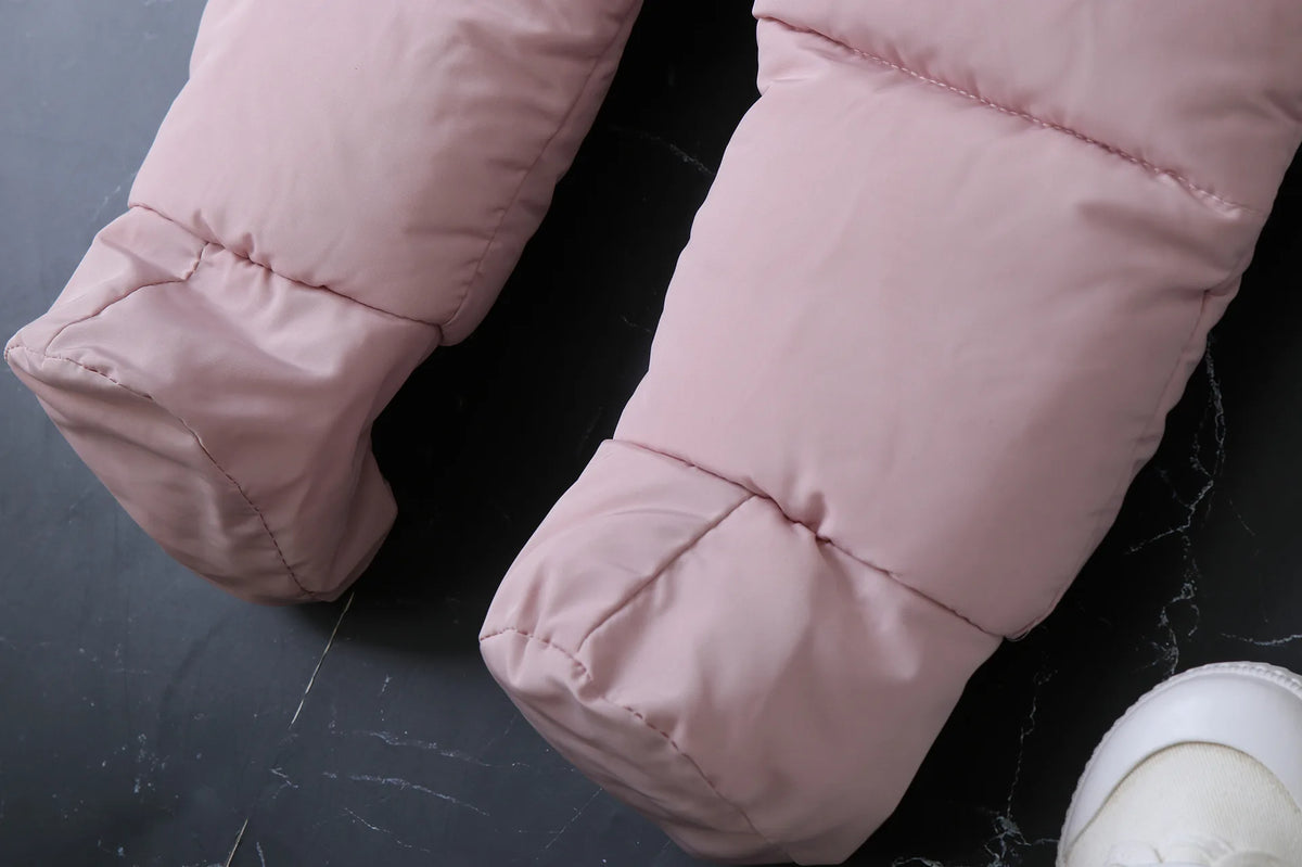 Infant Winter Snowsuit with Hood, Double Front Zippers and Quilted Design, Fleece-Lined Baby One-Piece for Boys and Girls, 3-24 Months