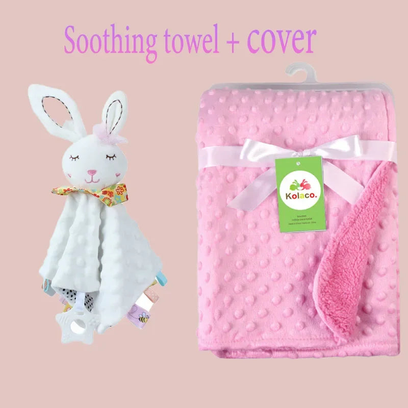 Embroidered Name Baby Blanket and Animal Comforter Options, Personalized Minky Bubble-Texture Keepsake with Single-Item and Two-Piece Gift Choices