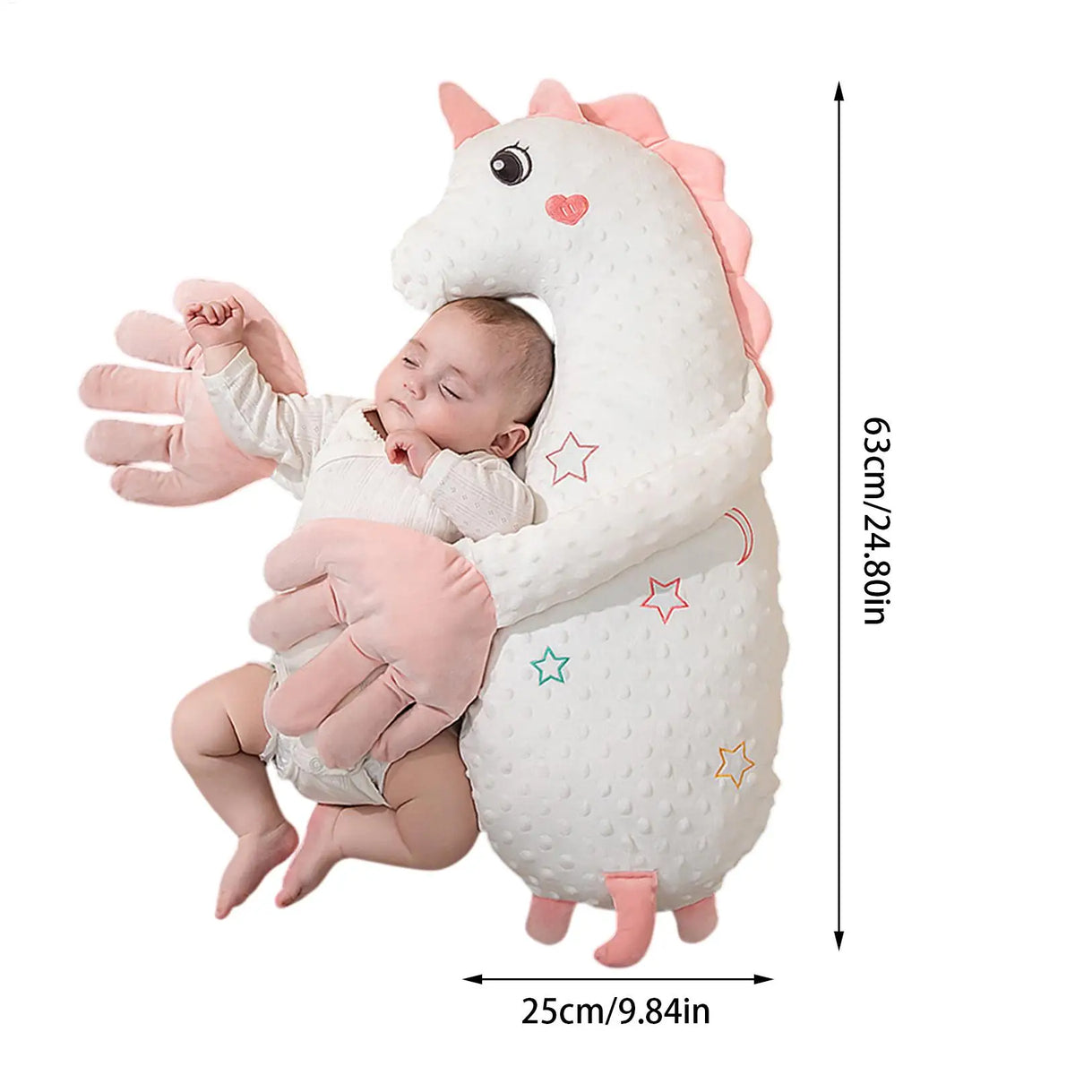 Dinosaur Baby Patting Soother with Remote Control, Plush Double-Arm Design and 3 Adjustable Speeds for Awake Supervised Calming