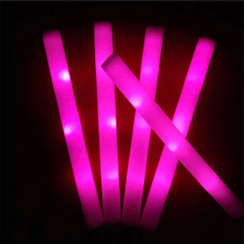LED Foam Glow Sticks Bulk Party Favors with RGB, Single-Color and Personalized Options for Weddings, Birthdays, Concerts and Christmas