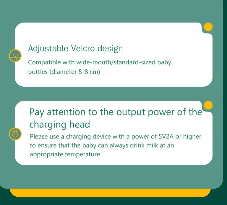 Digital Bottle Warming Wrap with 21 Temperature Levels, USB Powered Baby Milk Warmer Sleeve for Travel Using a 5V 2A External Power Source