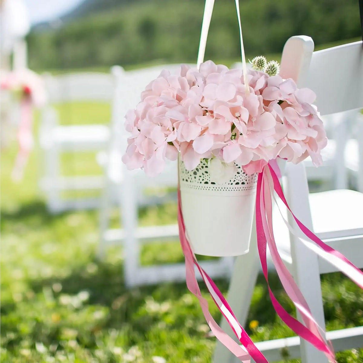 Silk Hydrangea Flower Heads, 25-Piece Artificial Flowers with Flexible Stems for DIY Wedding Centerpieces, Baby Shower and Home Party Decor