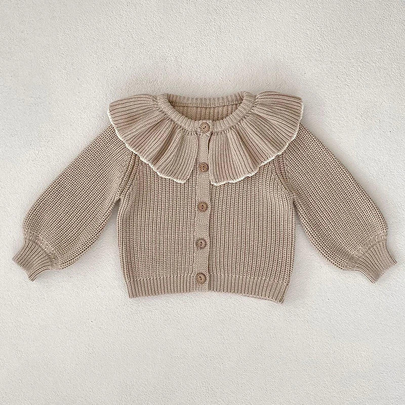 Baby Girl Knit Cardigan Sweaters with Long Sleeves, Korean-Style Infant and Toddler Layering Coats in Multiple Designs, Sizes 3M to 3T
