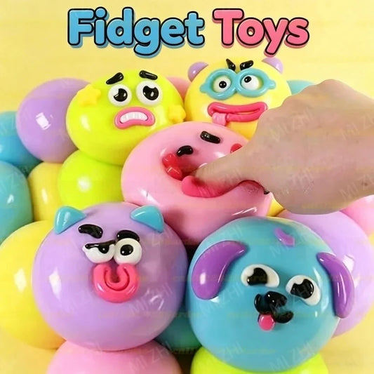 Face Swap Squishy Toy, Soft Moldable Slow-Rising Squeeze Fidget with Cute Character Expressions for Sensory Play, Desk Breaks and Novelty Gifts