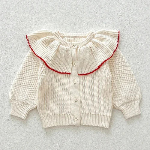 Infant Girl Sweater Cardigan with Long Sleeves, Button-Front Knit Layering Coat in Multiple Styles for Fall Outfits, Sizes 3M to 3T