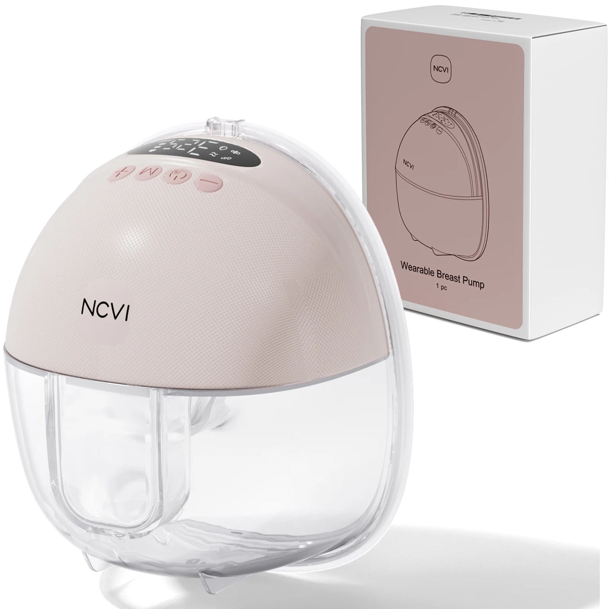 Wearable Electric Breast Pump with LED Display, NCVI 8131 Hands-Free Design with 4 Modes, 9 Suction Levels and 19/21/24 mm Flange Sizes