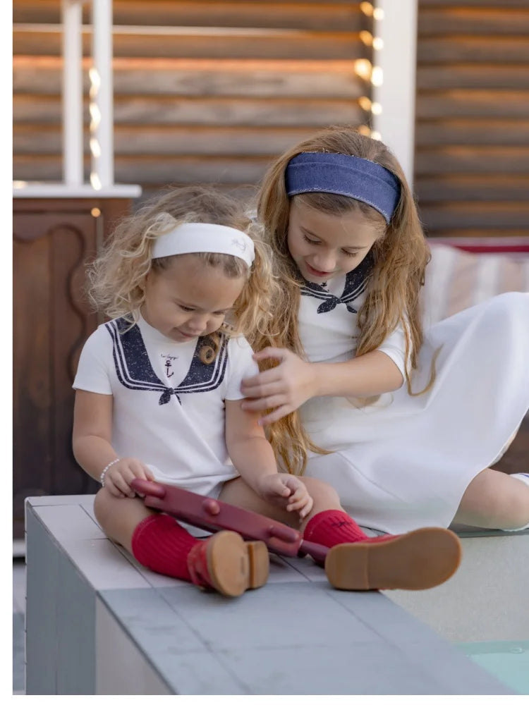 Kids Sailor Outfits in Cotton Jersey, Nautical Dresses, Polo Shirts and Shorts Sets for Boys, Girls and Babies, Summer Sibling Photo Styles