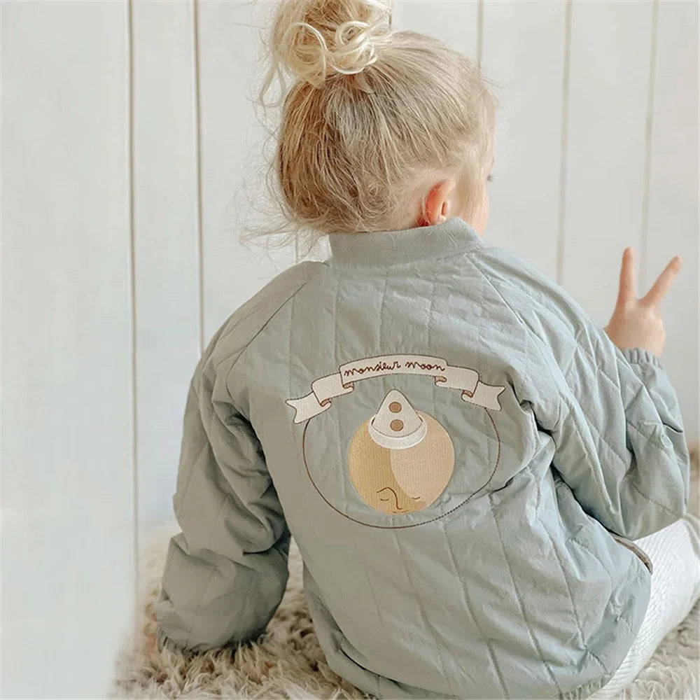 Toddler Quilted Jacket with Zip Front, Cotton Material and Ribbed Cuffs, Kids Everyday Outerwear in Multiple Colors, Sizes 12-18M to 6-7T