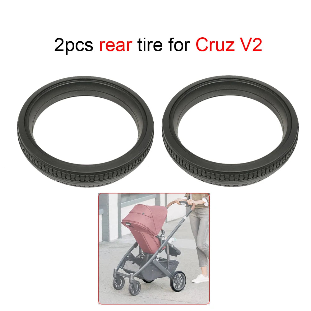 UPPAbaby Cruz Replacement Tire Covers for V1 and V2 Strollers, PU Tubeless Front or Rear Tire Rings for Model-Matched Wheel Repair and Maintenance
