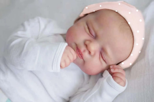 Lifelike Newborn Reborn Doll Pascale, 18-Inch Sleeping Doll with Soft Cloth Body, Vinyl Details, Painted Hair, Outfit, Pacifier, Bottle and Birth Card