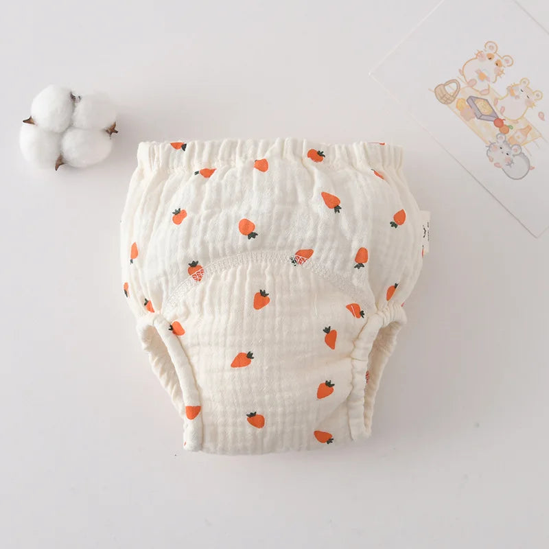 Printed Cotton Potty Training Pants, Single Reusable Learning Underwear with Pull-On Waist for Babies and Toddlers in Sizes 80–110