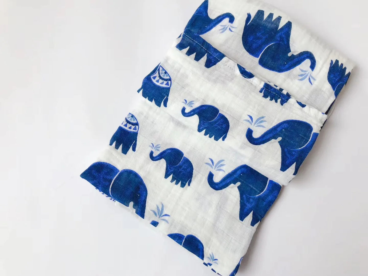 Printed Cotton Muslin Receiving Blanket for Babies with Space, Animal and Floral Designs, Approx. 120 x 120 cm Square Wrap with Smaller Mountain Option
