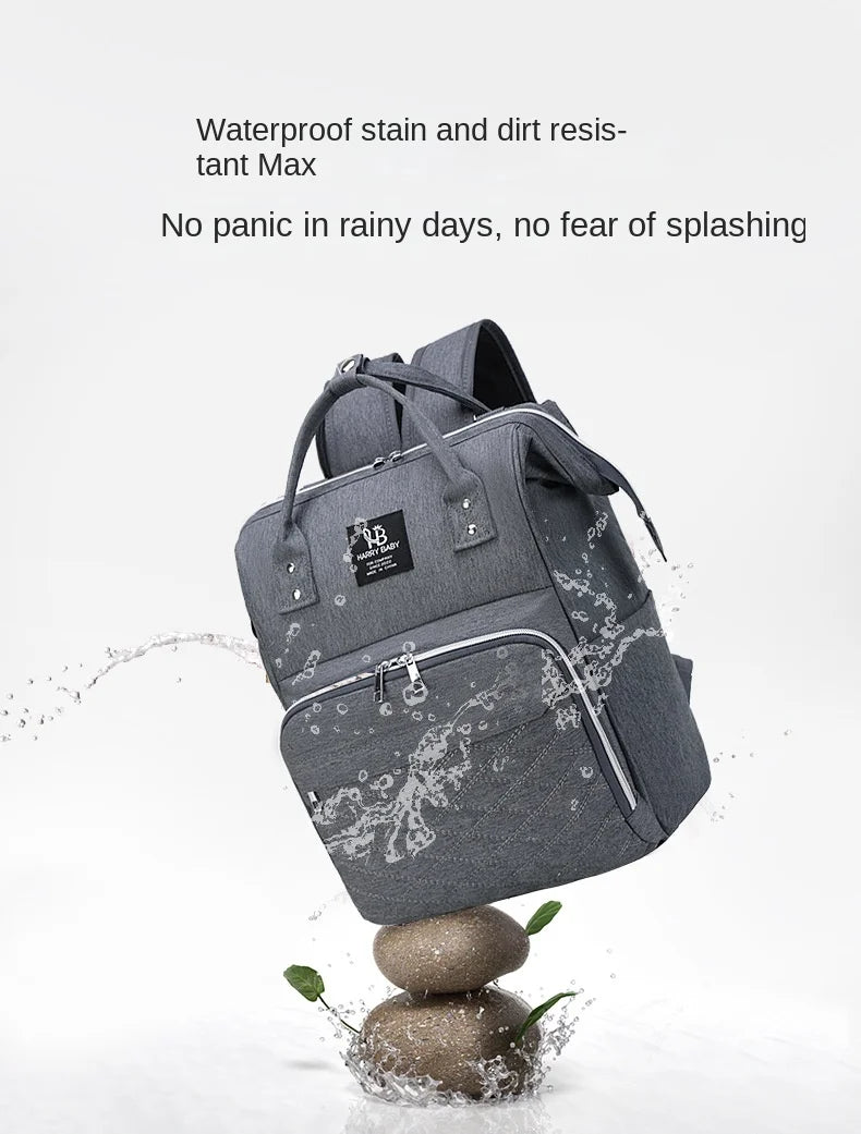 Diaper Backpack with Front Bottle Organizer and Carry Handles, Zippered Baby Essentials Bag in Five Colors for Parents and Everyday Outings