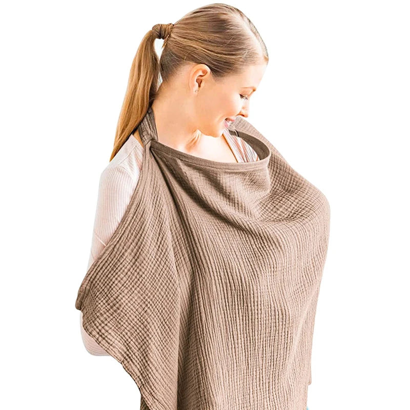 Cotton Muslin Breastfeeding Cover for Moms | Nursing Privacy Apron in Multiple Colors for Feeding Baby During Outings and Everyday Routines