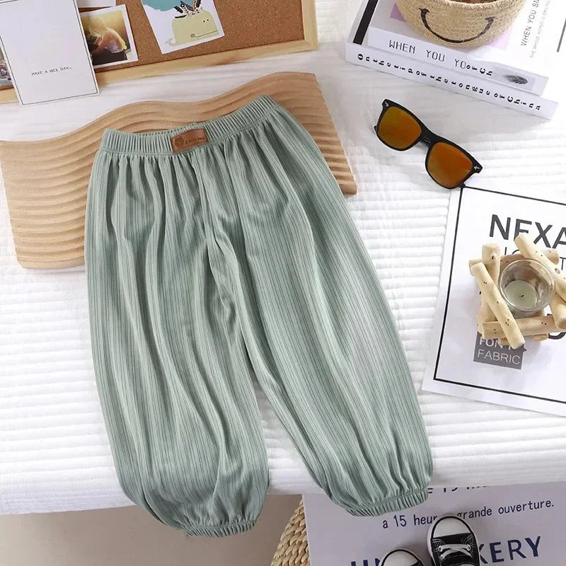 Kids Pleated Harem Pants for Boys and Girls, Loose Summer Trousers with Elastic Waist and Cuffed Ankles, Casual Everyday Play Outfits