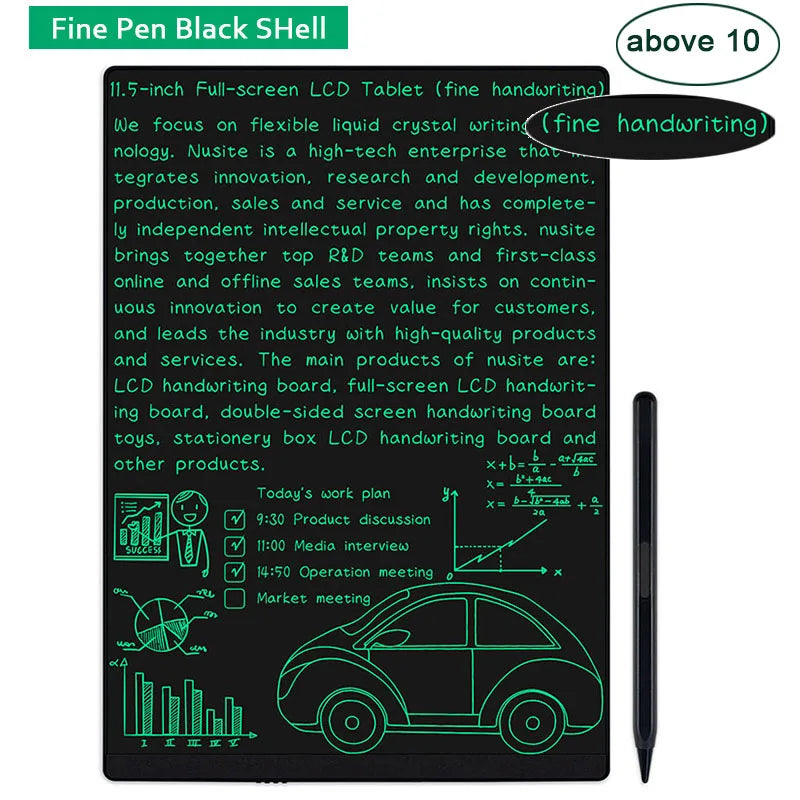 Fine-Line LCD Writing Tablet, 11.5-Inch Full-Screen Drawing Board with Magnetic Stylus for Kids Handwriting Practice, Math and Family Memos