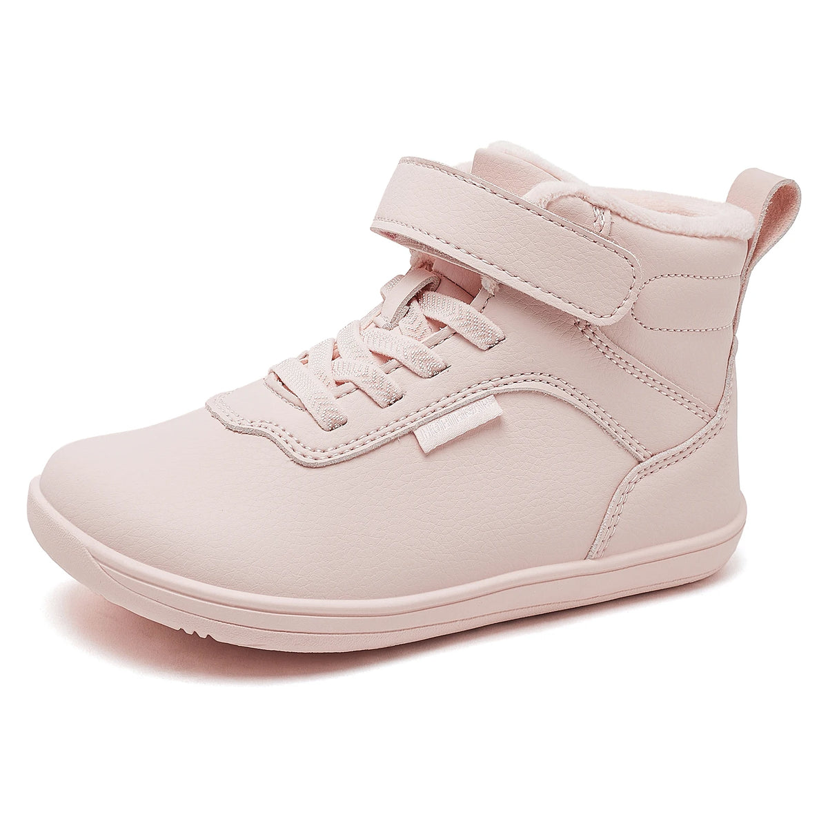 Winter Barefoot High-Top Shoes for Kids by HOBIBEAR, Wide Toe Box, Faux Fur Lining, Zero-Drop Rubber Sole and Adjustable Hook-and-Loop Strap