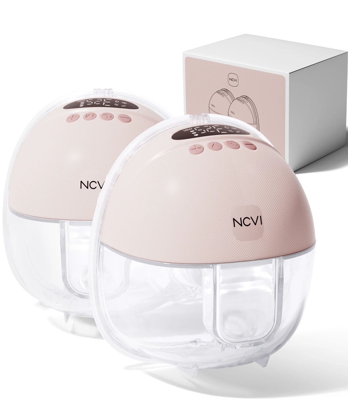Wearable Electric Breast Pump with LED Display, NCVI 8131 Hands-Free Design with 4 Modes, 9 Suction Levels and 19/21/24 mm Flange Sizes