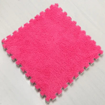Interlocking Carpet Floor Tiles, Plush 30 cm EVA Foam Puzzle Squares with 1 cm Cushioning for Nursery Corners and Kids Indoor Playrooms