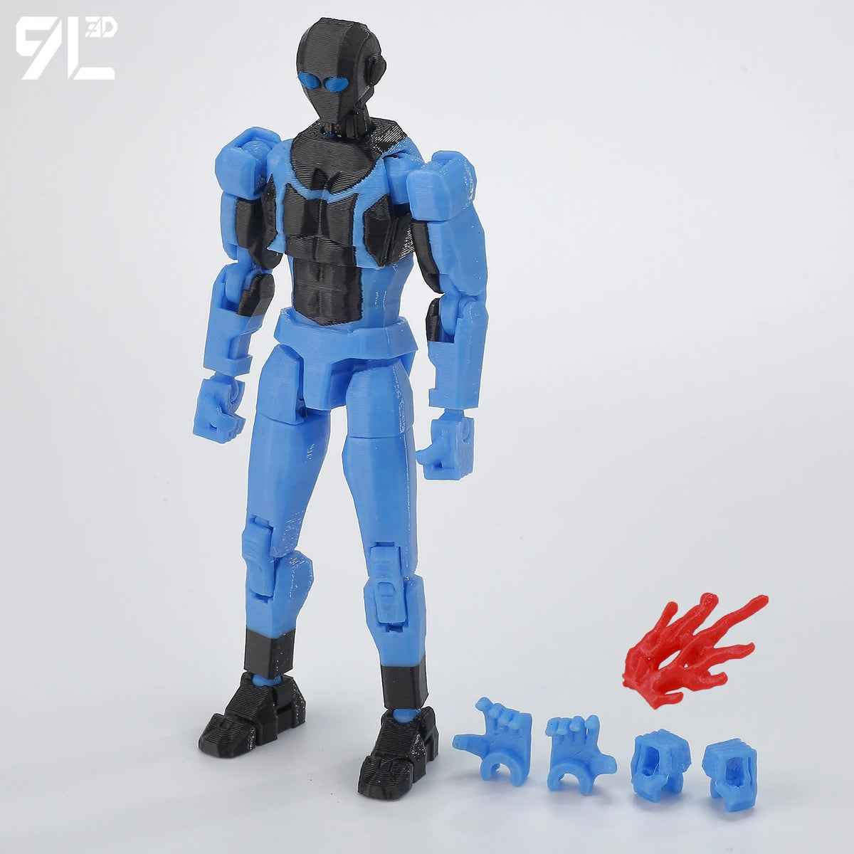 Articulated Superhero Action Figure, 3D Printed PETG Collectible with 30+ Poseable Joints, Interchangeable Parts and Accessories for Display