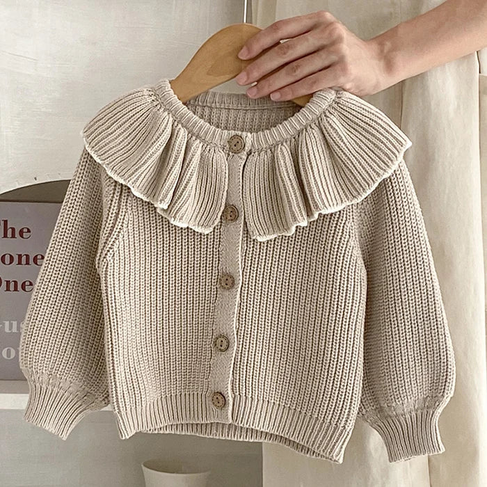 Baby Girl Knit Cardigan Sweaters with Long Sleeves, Korean-Style Infant and Toddler Layering Coats in Multiple Designs, Sizes 3M to 3T