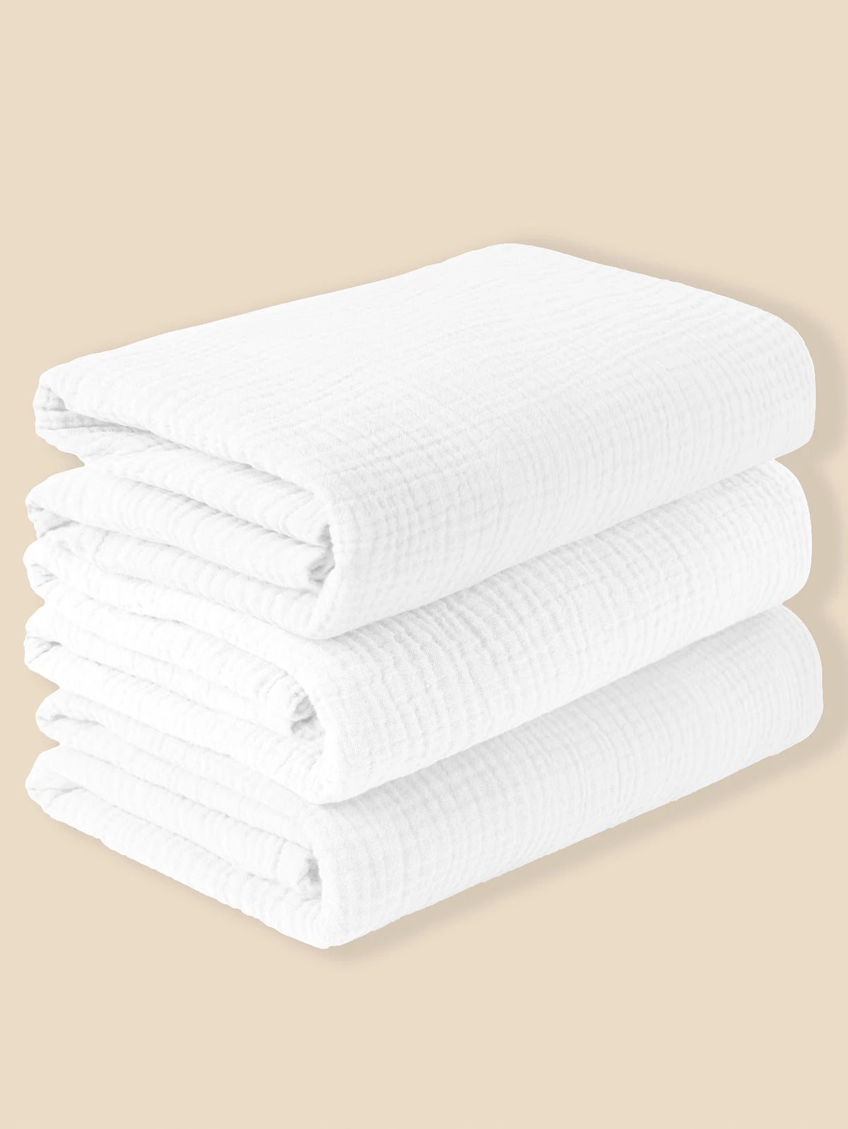 3-Piece Muslin Receiving Blanket Set for Newborn Care, Soft Breathable Baby Wraps with Printed and Solid Design Options in 120 x 100 or 80 x 65 cm