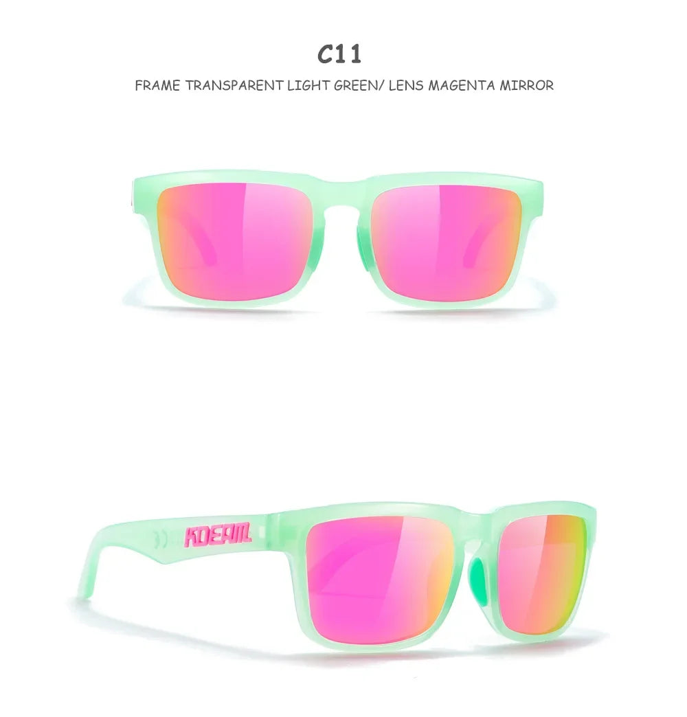 Kids Square Polarized Sunglasses by KDEAM, Lightweight TR90 Frames with Silicone Nose Pads for Boys and Girls Outdoor Play and Travel