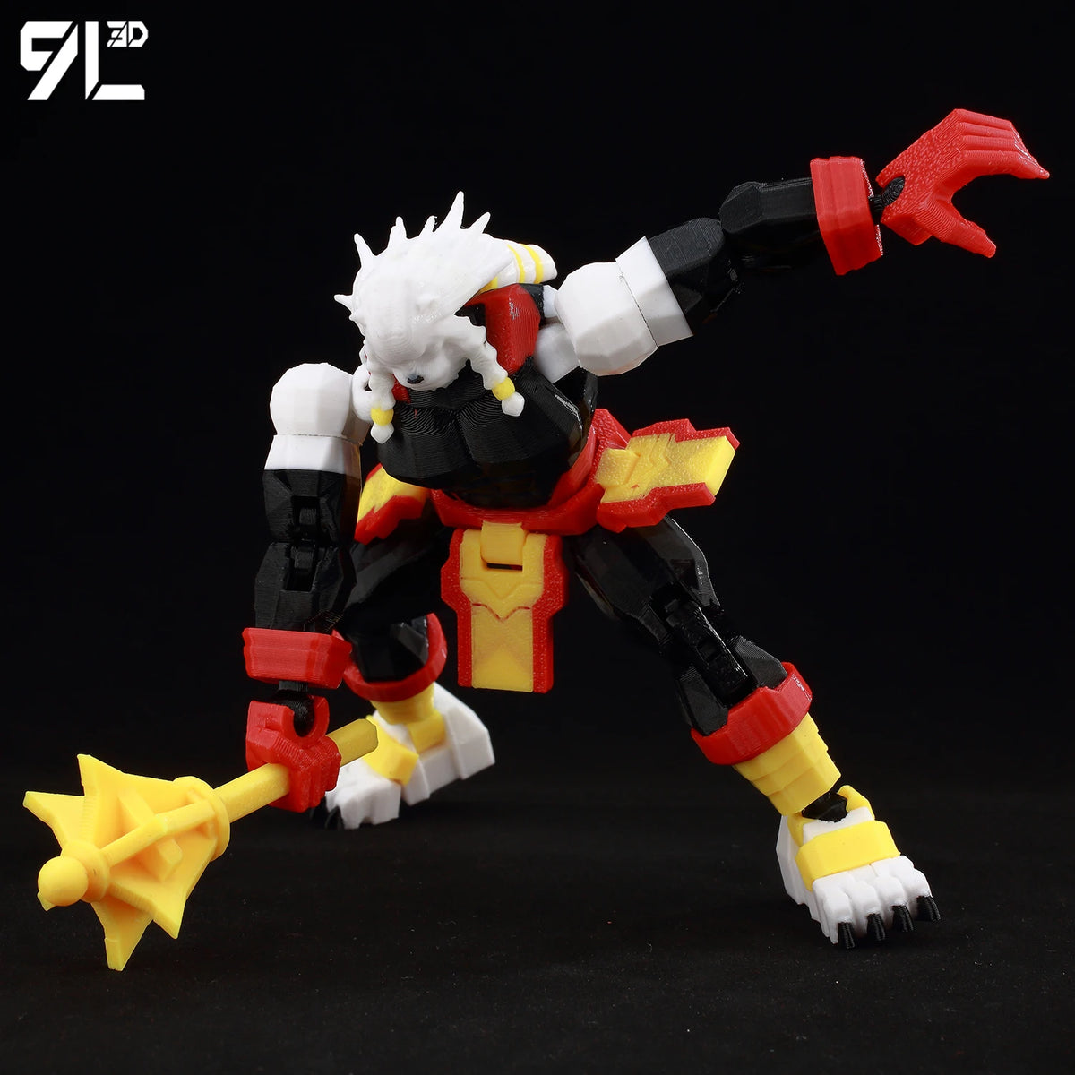 Articulated Superhero Action Figure, 3D Printed PETG Collectible with 30+ Poseable Joints, Interchangeable Parts and Accessories for Display