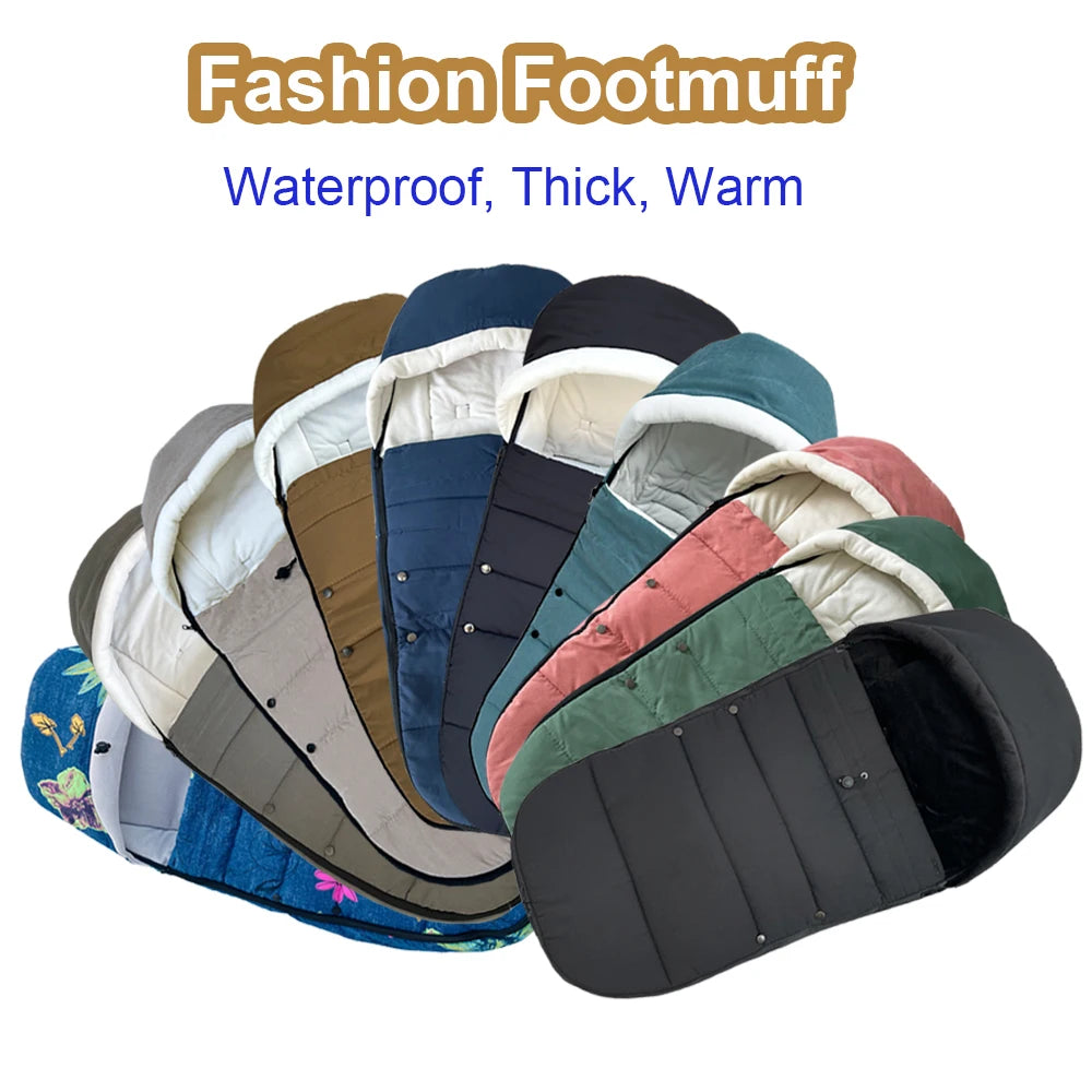 Fleece-Lined Stroller Footmuff for YOYO and Bugaboo, 90 x 45 cm Windproof Waterproof Cover with Storage Bag and Thickened Option