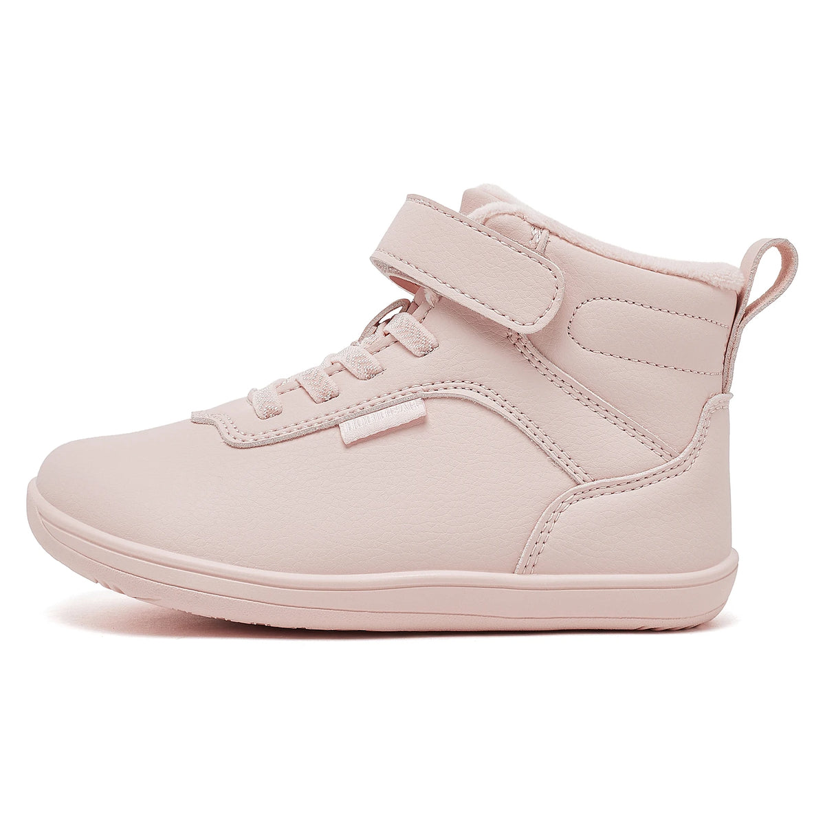 Winter Barefoot High-Top Shoes for Kids by HOBIBEAR, Wide Toe Box, Faux Fur Lining, Zero-Drop Rubber Sole and Adjustable Hook-and-Loop Strap