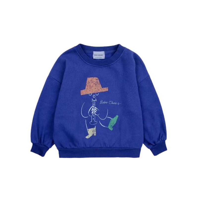 Cartoon Crewneck Sweatshirt for Kids with Long Sleeves, Animal Flower and Letter Print Pullover Options for Toddler Boys and Girls, Sizes 18-24M to 10-11Y