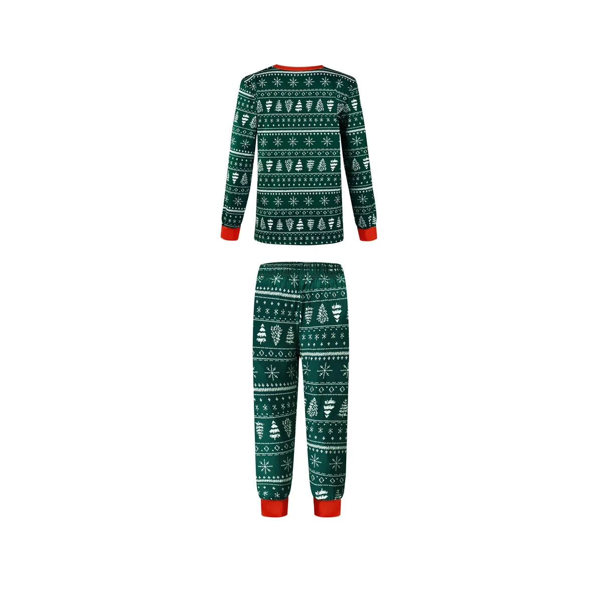Matching Christmas Pajamas for Family, Festive Allover Print Mom Dad Kids Two-Piece Outfits and Baby Romper for Holiday Photos