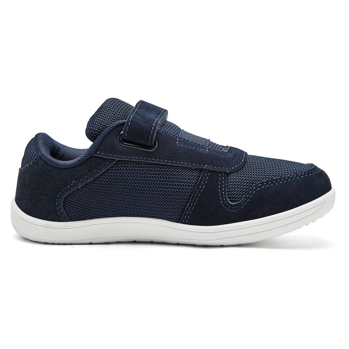 Kids Zero-Drop Barefoot Sneakers by HOBIBEAR with Wide Toe Box, Hook-and-Loop Strap, Mesh Upper and Artificial Leather Toe for Lightweight Everyday Wear