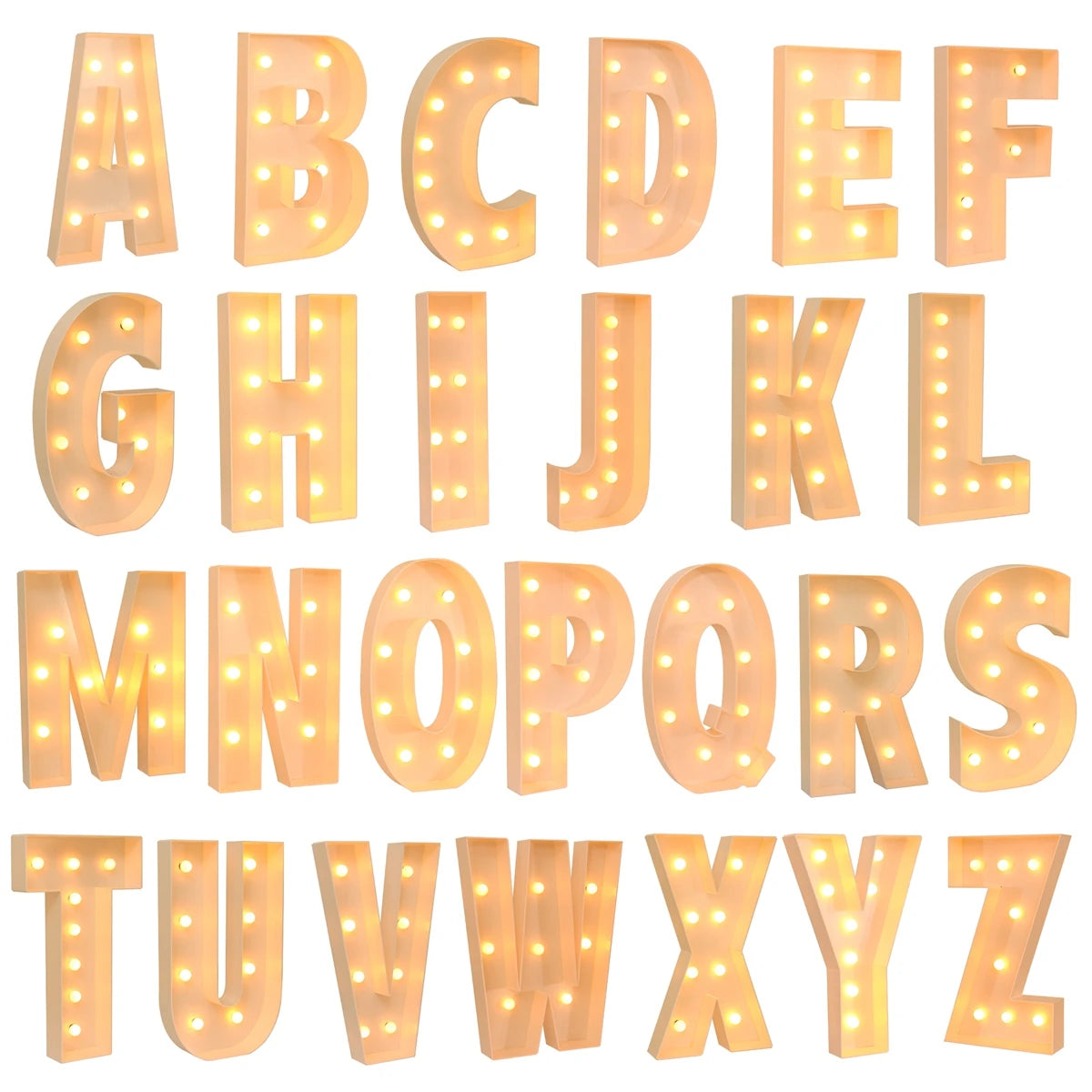 Giant Marquee Letter Frame Box, 91.5cm LED Light-Style Alphabet Display for DIY Names, Baby Showers, First Birthdays and Wedding Party Decor