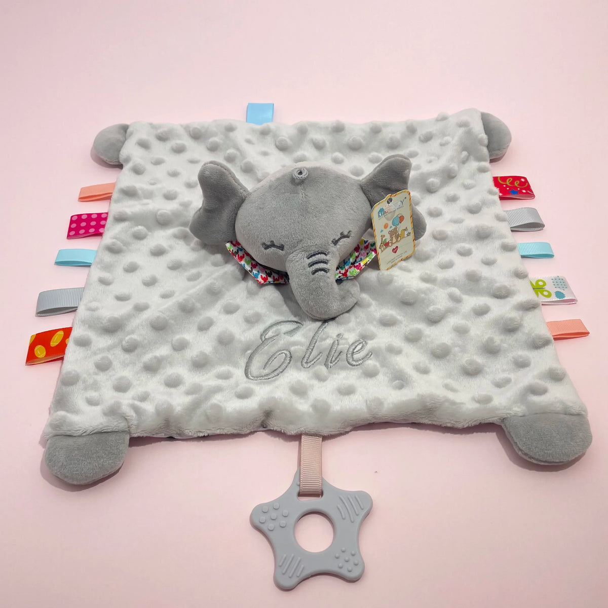 Embroidered Name Baby Blanket and Animal Comforter Options, Personalized Minky Bubble-Texture Keepsake with Single-Item and Two-Piece Gift Choices