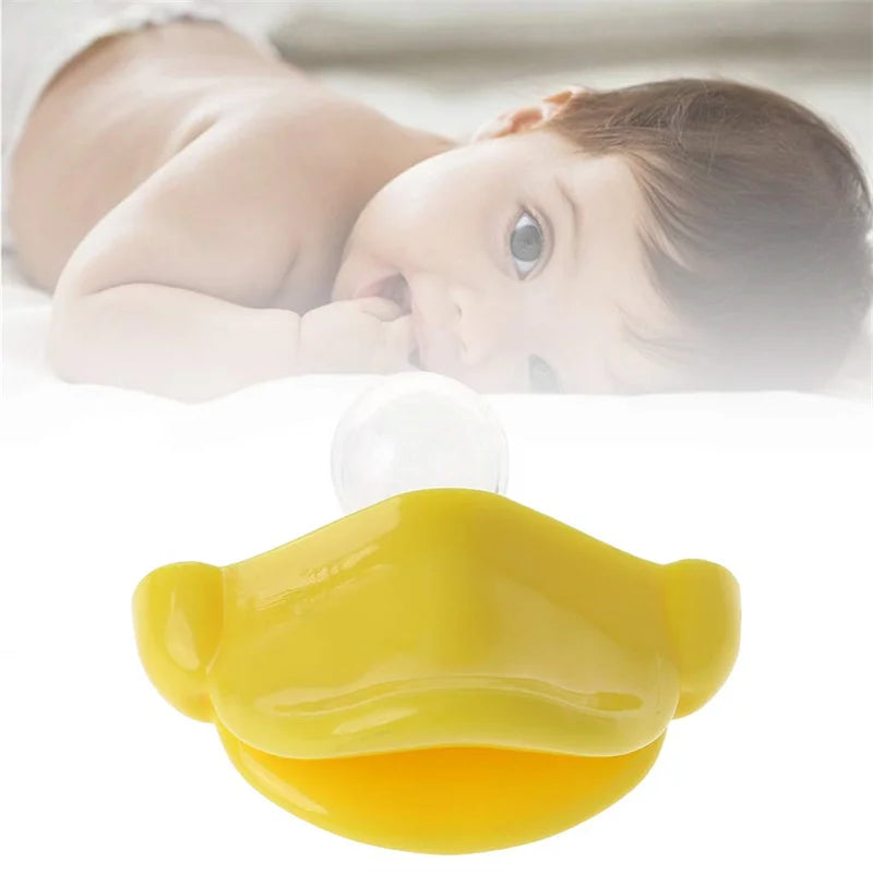 Duckbill Baby Pacifier with Yellow Duck Design and Silicone Nipple, Novelty Baby Soother in Single or 10-Piece Packs for Playful Photo Moments