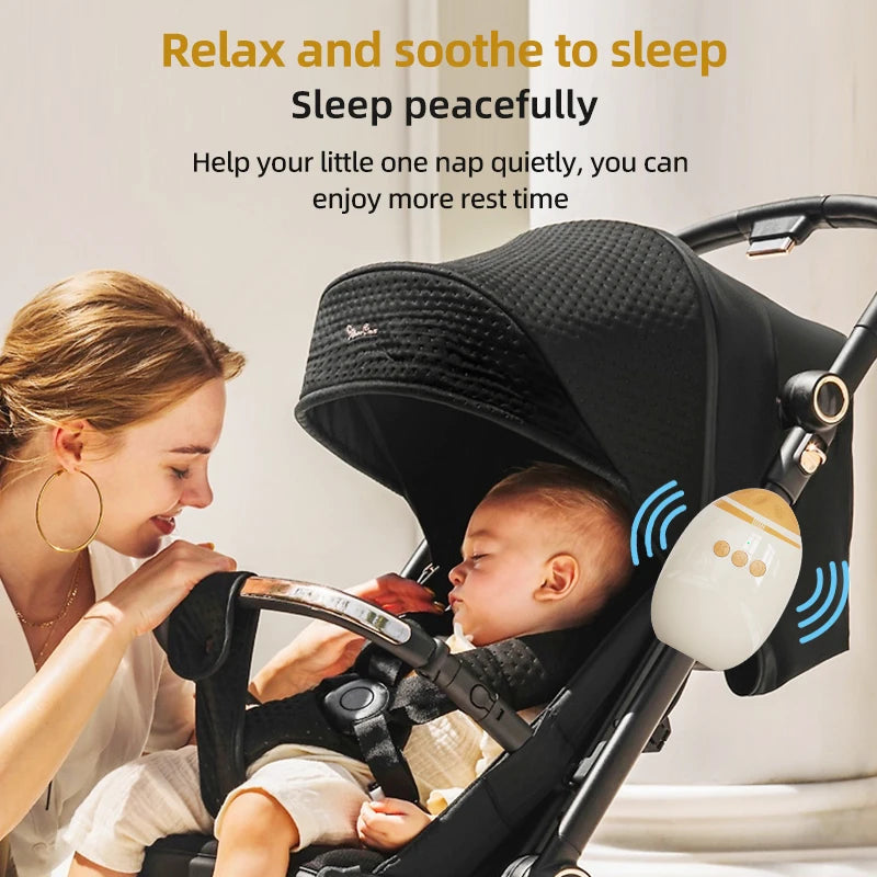 Automatic Pram Rocker for Babies with White Noise, Portable Stroller Rocking Accessory for Soothing Routines at Home and on Outings