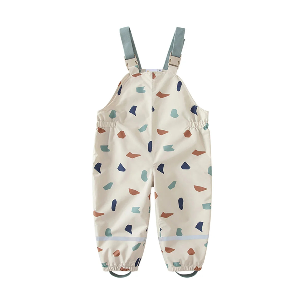 Kids Waterproof Rain Overalls by HONEYKING, Printed Bib Pants with Buckle Shoulder Straps and Elastic Cuffs for Boys and Girls Outdoor Play