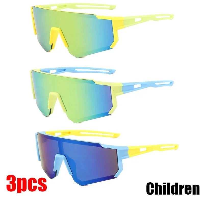 Children’s Shield Sunglasses with Colorful Mirrored-Look Lens and Sporty Wraparound Styling, Kids Fashion Shades for Summer Outings and Travel