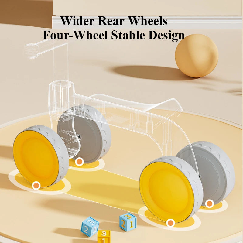 Toddler Four-Wheel Ride-On Bike in Green or Orange with Pedal-Free Design, Straight Handlebars and Shaped Seat for Supervised Play