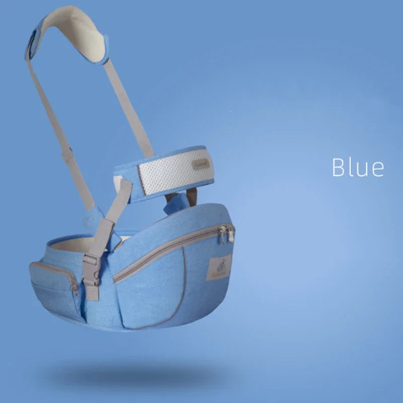 Baby Hip Seat Sling with Padded Shoulder Strap, Contrast Trim and Zipper Storage Pockets, Waist Seat Carrying Accessory in Multiple Colors