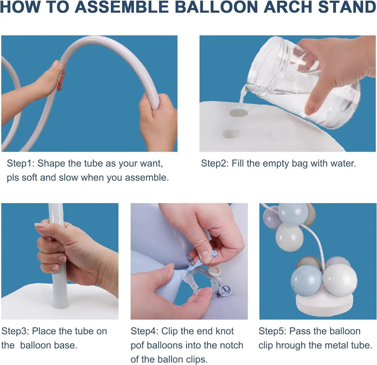 Flexible Balloon Column Stand with Base, Shapeable Balloon Display Support for Baby Showers, Birthday Parties, Weddings and Celebration Backdrops